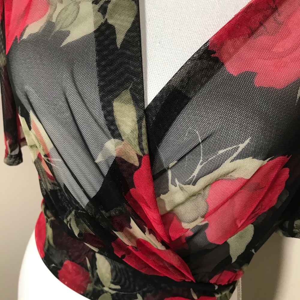 Sheer Rose Wrap Crop Top 🌹